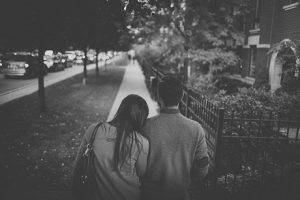 couple walking home