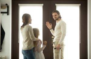 father leaving for work