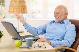 grandpa on a computer
