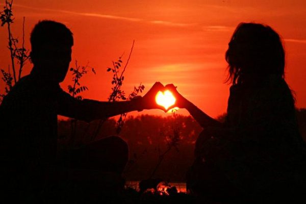 Silhouette of couple