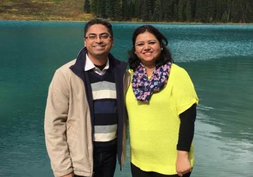 Prerna and Ashwin, Lake Louise in Canada