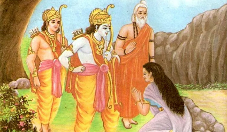Ahalya returns to life thanks to Rama
