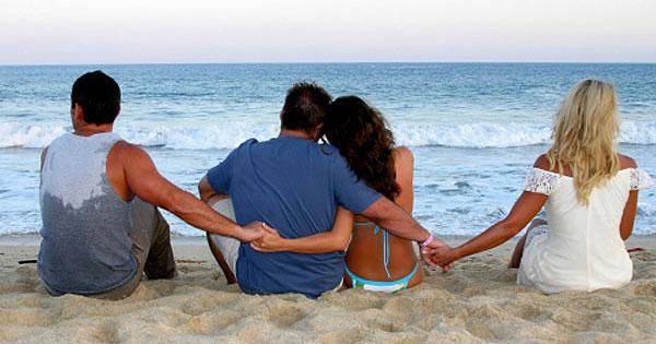 Couples at a beach