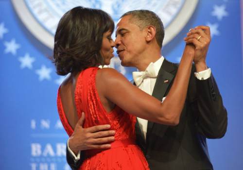 obama and michelle dancing together