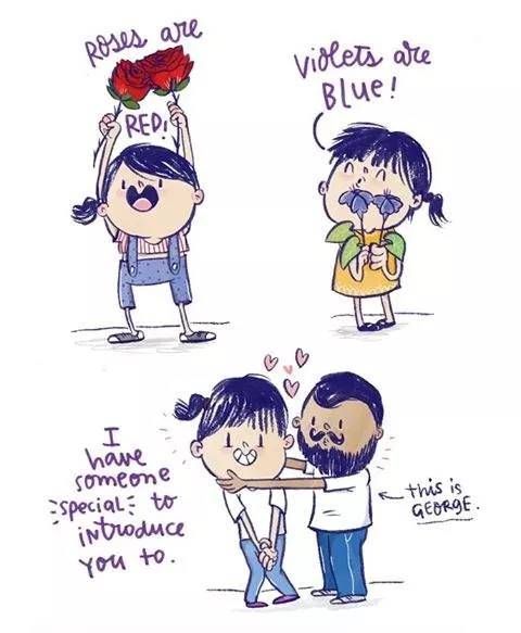 Funny couple illustration