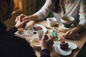 women talk about common interests in the date