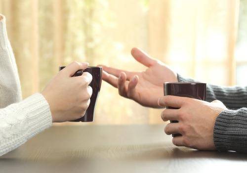 Couple having coffee