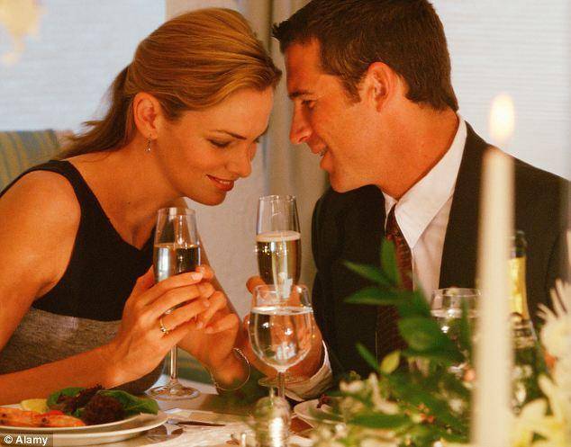 man focusing on his date
