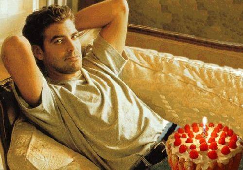 george_clooney with cake