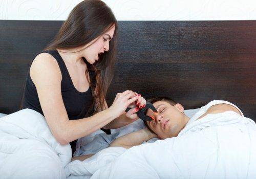 irritated woman because of husband