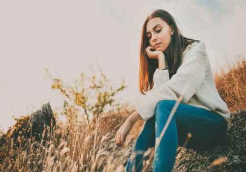 lady thinking of someone