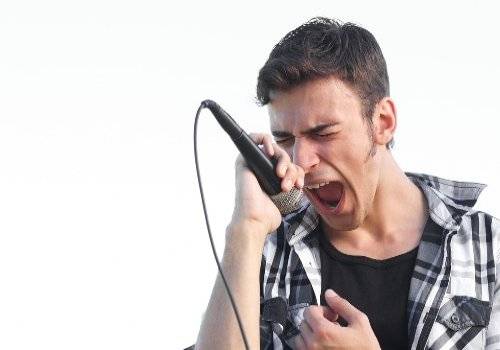 man sing a song