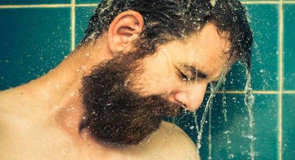 wet man with wet beard
