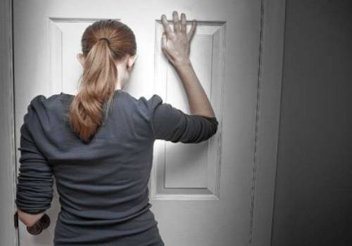 woman at door