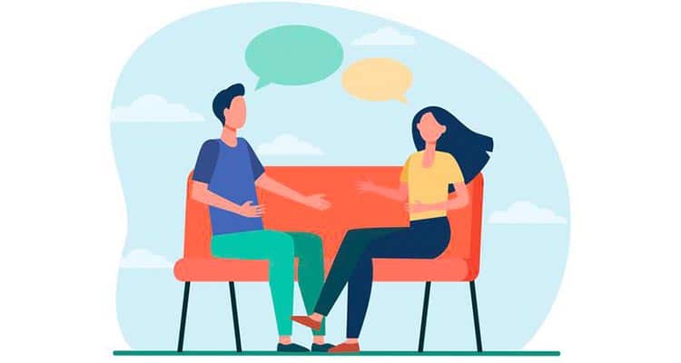 Couple talking