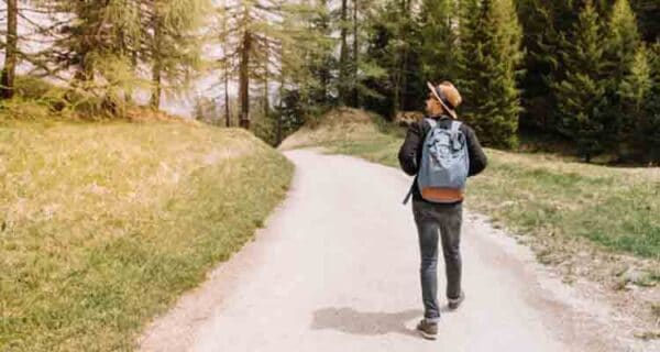 Man Walking in Park