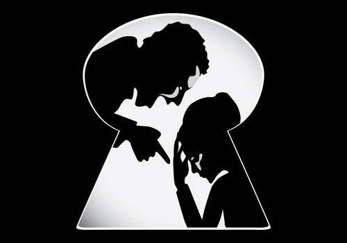 abusive man silhouette