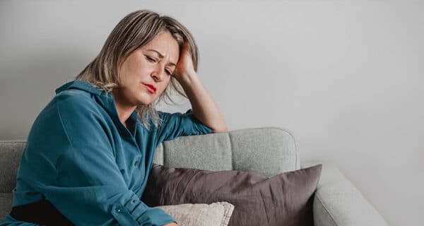 adult woman stressing out home