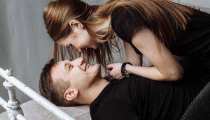 couple laughing during sex