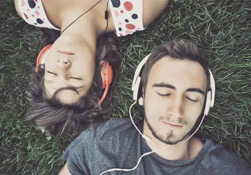 listening to a podcast