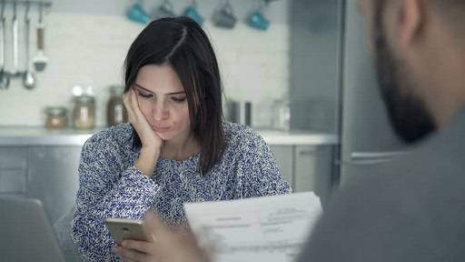 couple paying bills