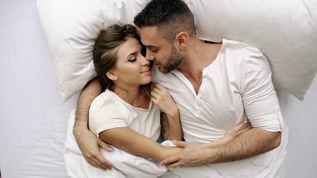 couple waking up