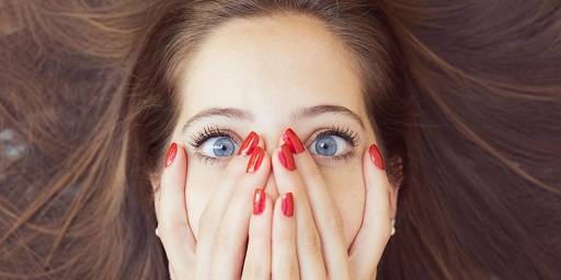 embarassed woman