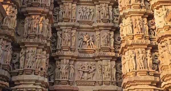 Khajuraho Temple is famous for the sculptures