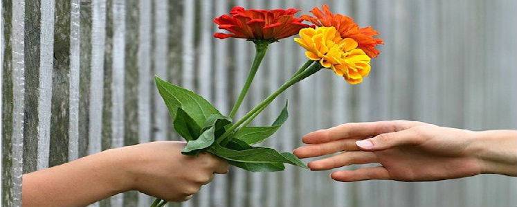 flowers in hand