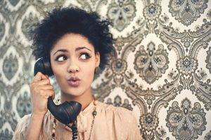girl on landline