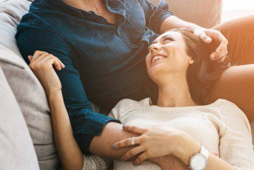 lady happy with man