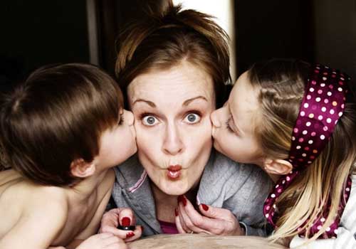 mom with kids