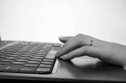 woman on computer