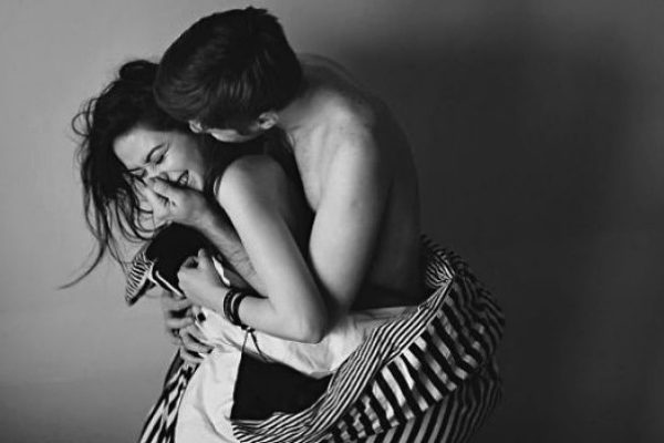 lovers in embrace