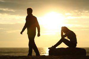man leaving woman