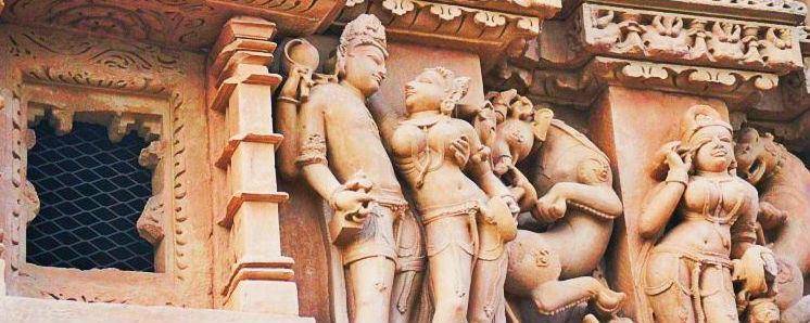 sculptures from khajuraho temple