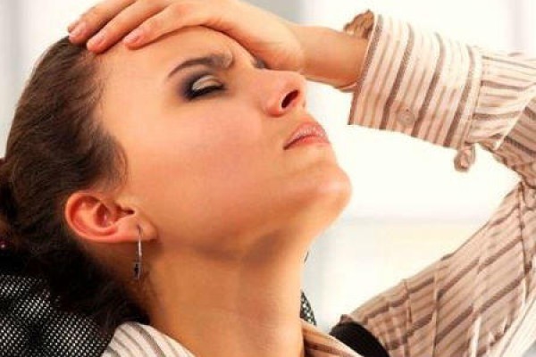 woman at office looking upset