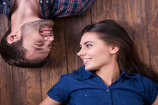 couple looking into each others eyes