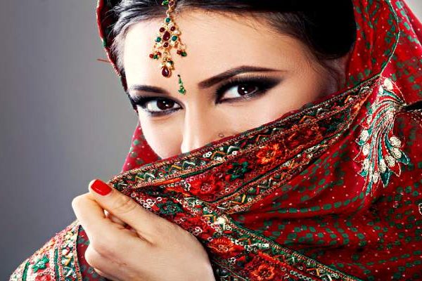 close up of beautiful Indian woman