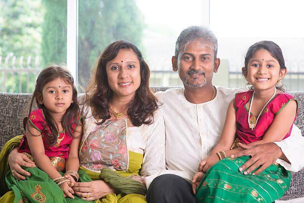 indian parents with kids