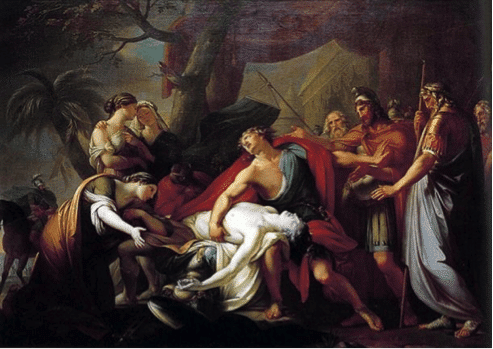 Achilles Lamenting the Death of Patroclus (1760-1763) by Gavin Hamilton