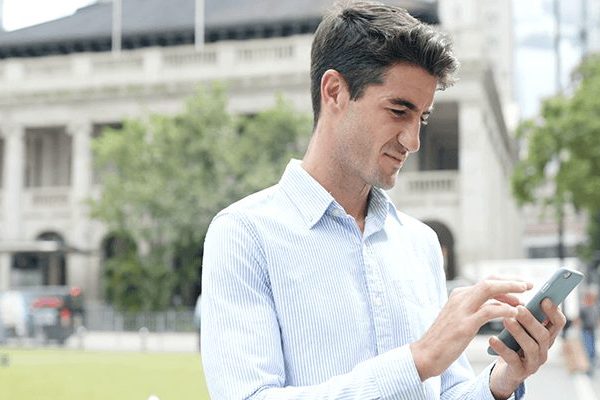 Man looking at phone