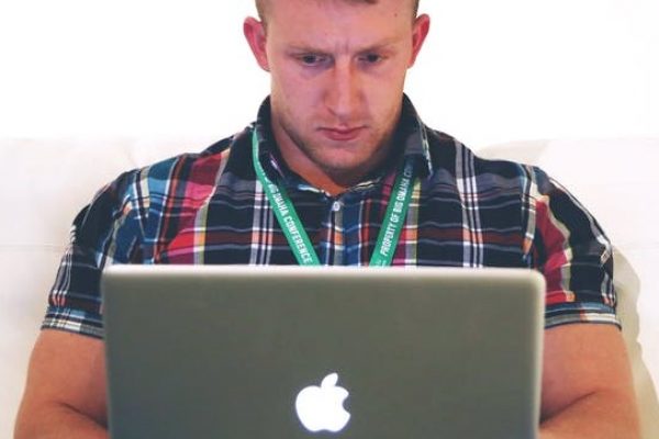 man with laptop