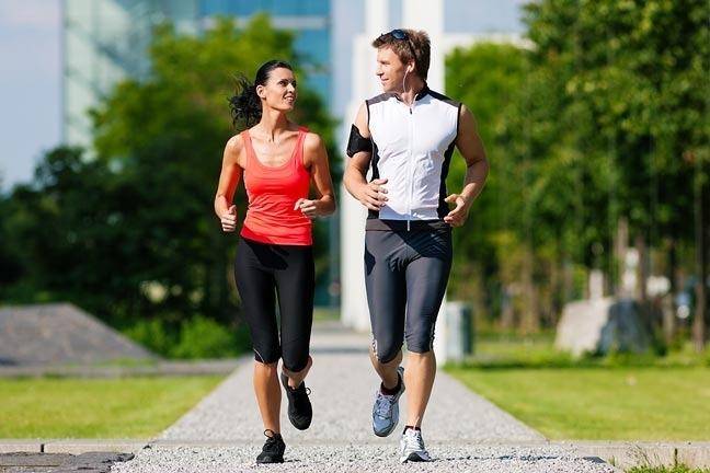 Couples working out