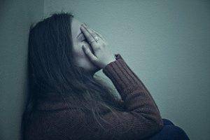 distressed woman