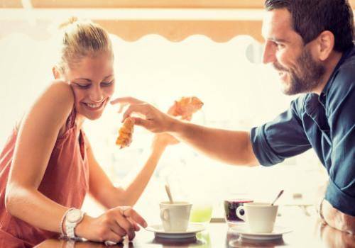 man flirting with woman