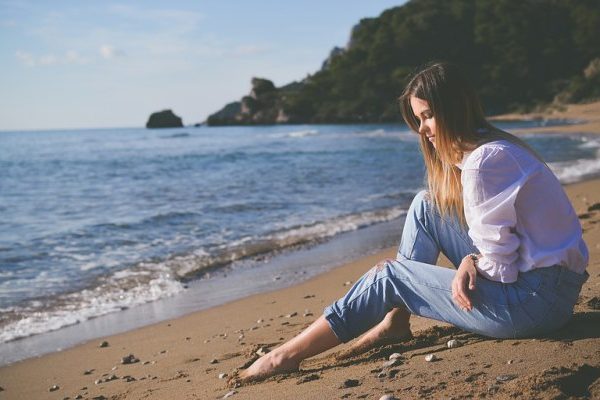A woman at the beach