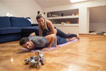 Couple working out