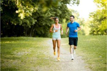 Couple running