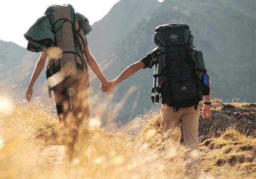 couple trekking